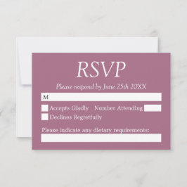Snyggt Mauve Bröllop OSA Card Kort