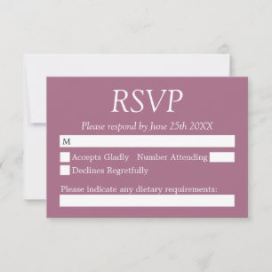 Snyggt Mauve Bröllop OSA Card Kort