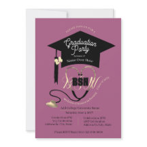 Snyggt Mauve Lila Editable Nurse Grad Party