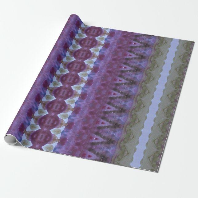 Snyggt Mauve och Lila Designer Gift Wrap Presentpapper (Utrullad)