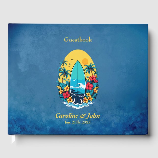 Snyggt med lush tropiska blommor. gästböcker (Framsida)