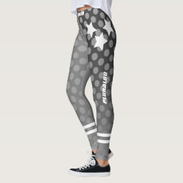 Snyggt med monogrammat grått dots mönster träning leggings
