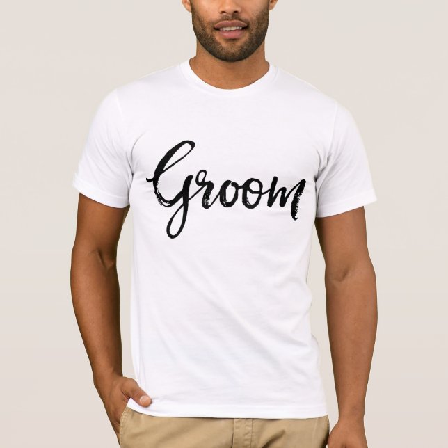Snyggt med penseltypografi | Groom Tee Shirt (Framsida)