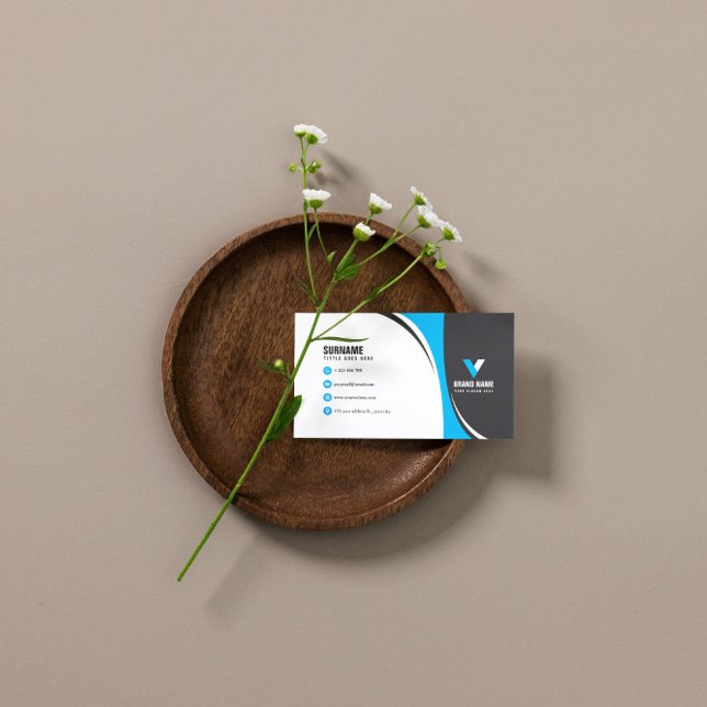 Snyggt med skarp blå färg visitkort (Skapare uppladdad)