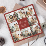 Snyggt Merriest jul Photo Collage Julkort<br><div class="desc">Föreställ dig ett kvadratiskt julkort som är designat för att sprida helgdag glädje och nostalgi. Kortets framsida är en kollage av åtta hjärtliga foton, som fångar kärnan i ditt festliga firande och omhuldade ögonblick. I mitten av den här vackra fotomosaiken hittar du den fina skriften "God jul" i hälsning i...</div>