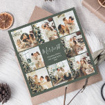 Snyggt Merriest julskript Photo Collage Julkort<br><div class="desc">Föreställ dig ett kvadratiskt julkort som är designat för att sprida helgdag glädje och nostalgi. Kortets framsida är en kollage av åtta hjärtliga foton, som fångar kärnan i ditt festliga firande och omhuldade ögonblick. I mitten av den här vackra fotomosaiken hittar du den fina skriften "God jul" i hälsning i...</div>