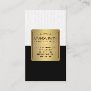 Snyggt Metallic Guld Black Subtle Vågigt Mönster Visitkort