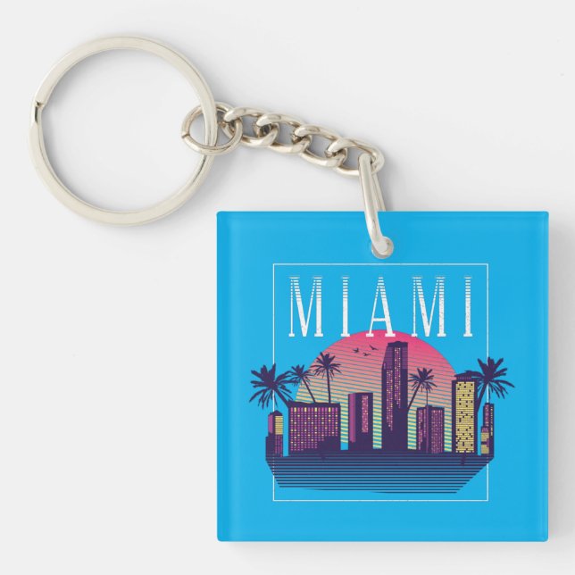 Snyggt Miami Florida Retro City Logotyp (Framsidan)