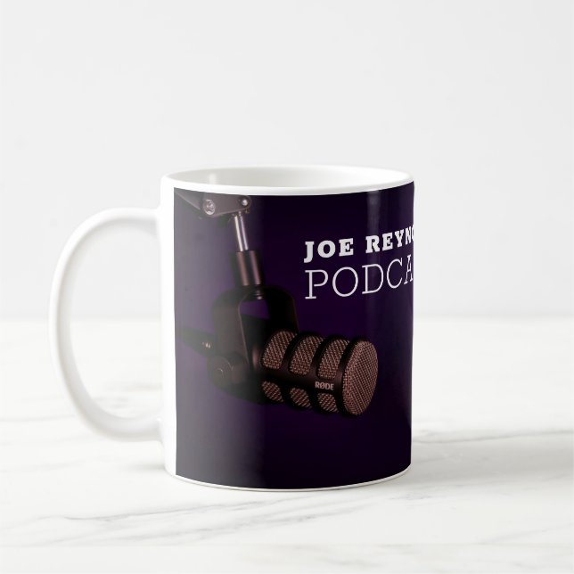 Snyggt Microphone, Podcaster, Podcast Advertising Kaffemugg (Vänster)