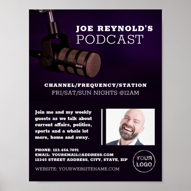 Snyggt Microphone, Podcaster, Podcast Advertising Poster (Framsidan)