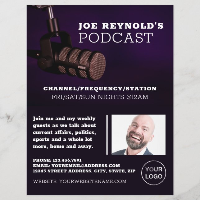 Snyggt Microphone, Podcaster, Podcast Advertising Reklamblad (Framsidan)