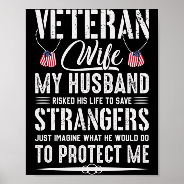 Snyggt Militärt Veteranpresent För Make Make Poster (Framsidan)