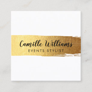 SNYGGT MINIMAL luxe faux guld penseldrag Fyrkantigt Visitkort