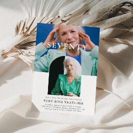 Snyggt Minimal Photo SVENTY 70:e födelsedagen Inbjudningar