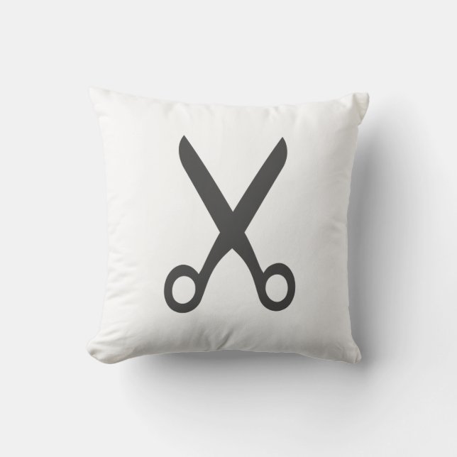 Snyggt Minimalism White Black Scissor Cushion Kudde (Framsida)