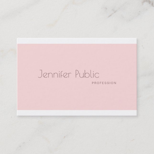 Snyggt Minimalistisk modern Trendig  Rosa Visitkort (Framsida)