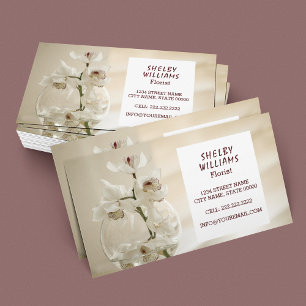 Snyggt Minimalistisk Orchid Florist Visitkort