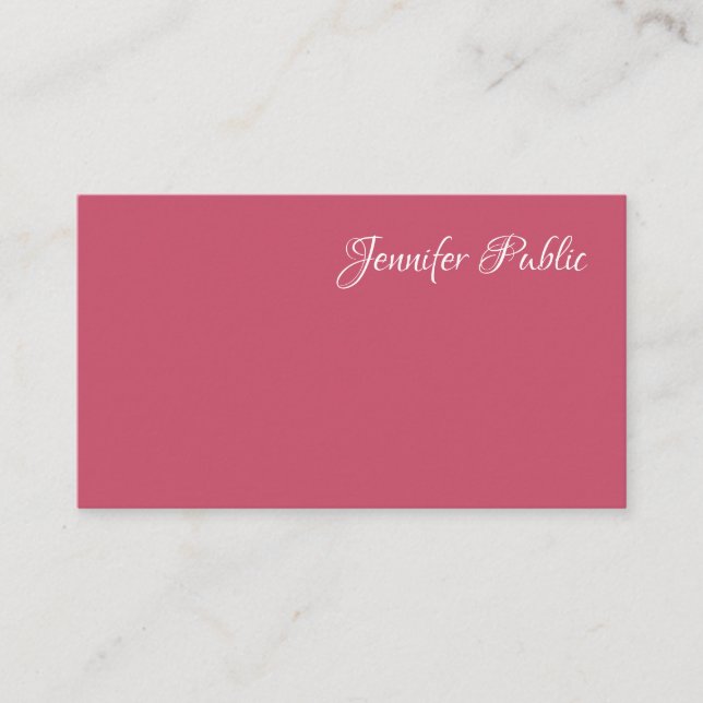 Snyggt - minimalistisk röd modern enkel mall visitkort (Framsida)