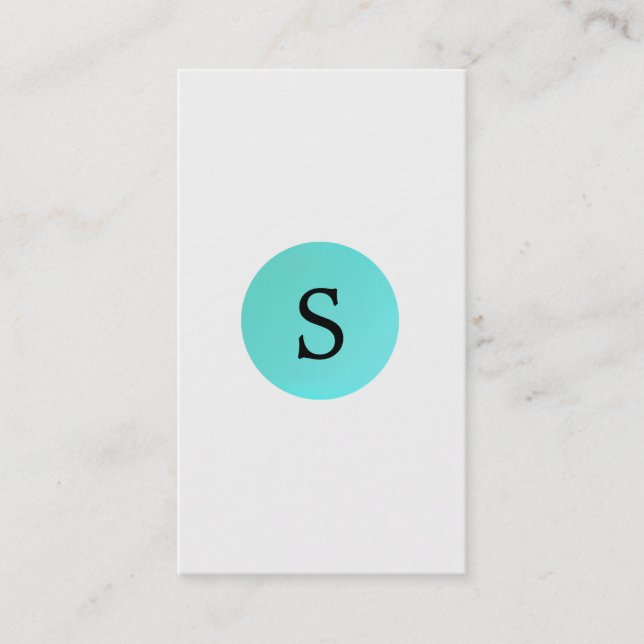 Snyggt Minimalistisk turkos Monogram Emblem 2 Visitkort (Framsida)
