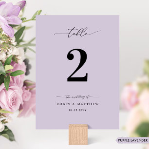 Snyggt, Minimalistiskt Lavendel Lila Bröllops Bord Inbjudningar