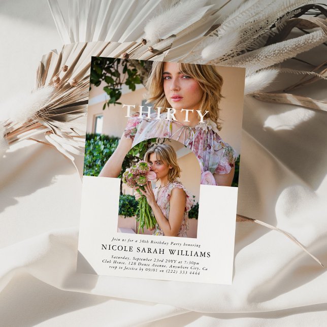 Snyggt - minimalt foto 30 30års födelsedag inbjudningar (Skapare uppladdad)