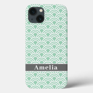 Snyggt Mint Geometric Mönster med Namn