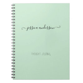 Snyggt Mint Grönt Modern Calligraphy Girly Script Anteckningsbok