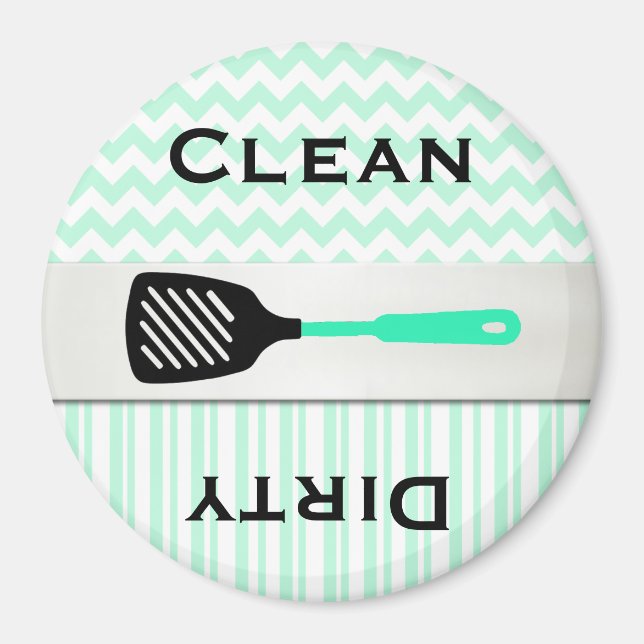 Snyggt Mint Grönt Mönster Dishwasher Magnet (Framsidan)