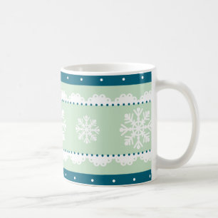 Snyggt Mint Teal Blue White jul Mönster Kaffemugg