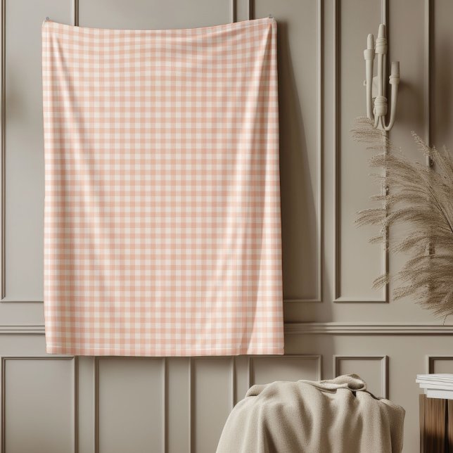 Snyggt Mjukt pastellfärgad korallfärgad utskriven  Fleecefilt (Stylish Soft Pastel Coral Plaid Checkered Gift Fleece Blanket)