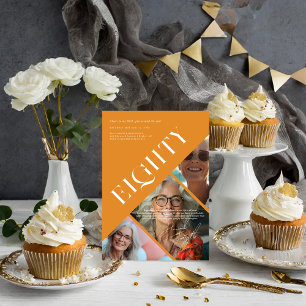 Snyggt Modern 80   80:e födelsedag 3 Foto Inbjudningar