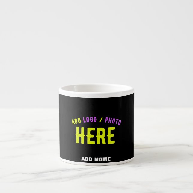 SNYGGT MODERN ANPASSADE BLACK KONTROLLERAD BRANDAD ESPRESSOMUGG (Framsidan)