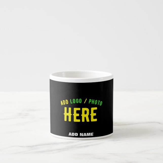 SNYGGT MODERN ANPASSADE BLACK KONTROLLERAD BRANDAD ESPRESSOMUGG (Framsidan)