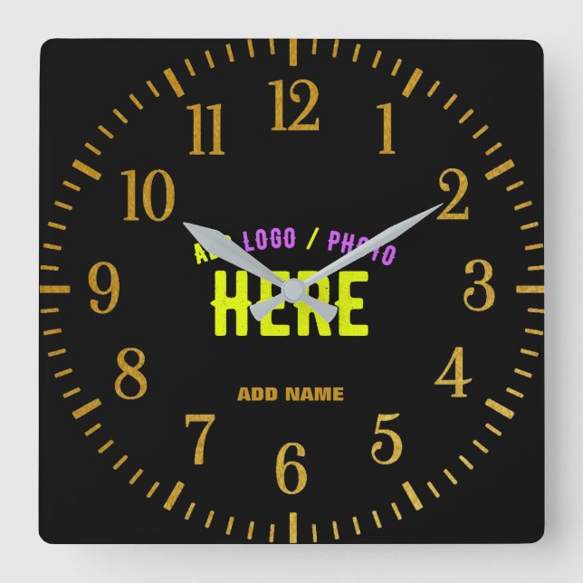 SNYGGT MODERN ANPASSADE BLACK KONTROLLERAD BRANDAD FYRKANTIG KLOCKA (Framsida)