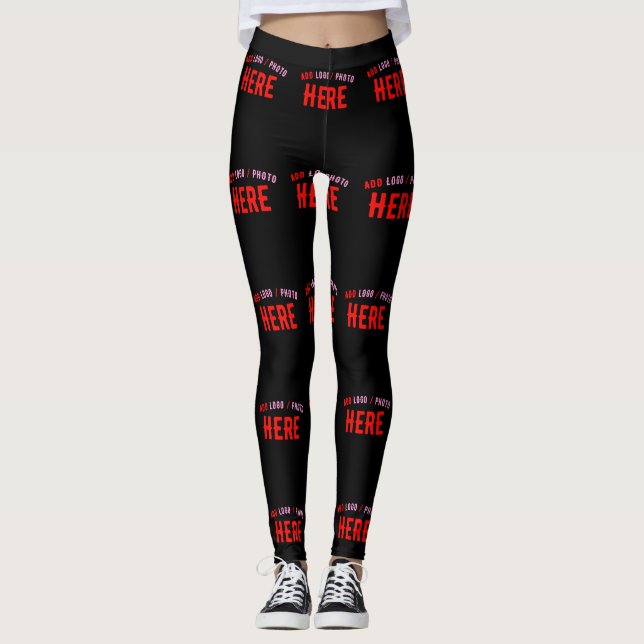 SNYGGT MODERN ANPASSADE BLACK KONTROLLERAD BRANDAD LEGGINGS (Framsida)