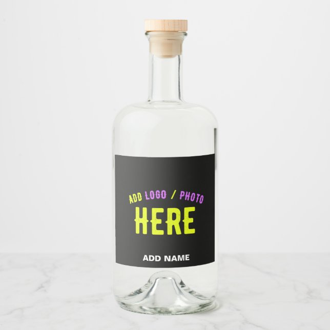 SNYGGT MODERN ANPASSADE BLACK KONTROLLERAD BRANDAD SPRITFLASKOR ETIKETT (Framsida)