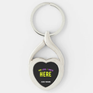 SNYGGT MODERN ANPASSADE BLACK KONTROLLERAD BRANDAD TWISTED HEART SILVERFÄRGAD NYCKELRING