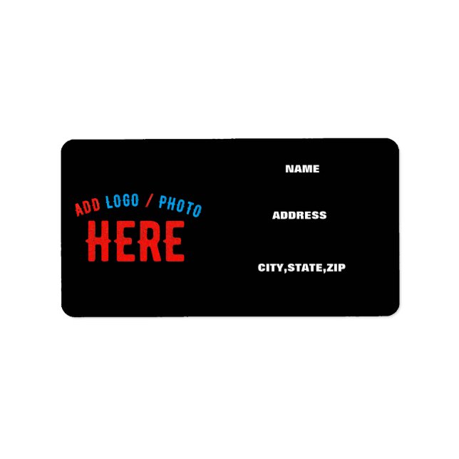 SNYGGT MODERN ANPASSADE BLACK VERIFIERAT BRAND ADRESSETIKETT (Framsidan)