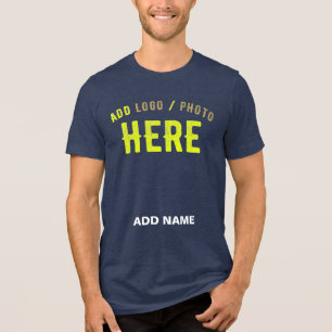 SNYGGT MODERN ANPASSADE SOLID NAVY BLUE BRAND T SHIRT