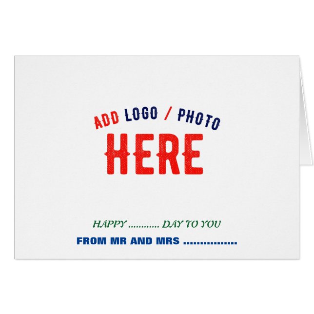 SNYGGT MODERN ANPASSADE WHITE VERIFIED BRANED HÄLSNINGSKORT (Framsidan Horizontal)