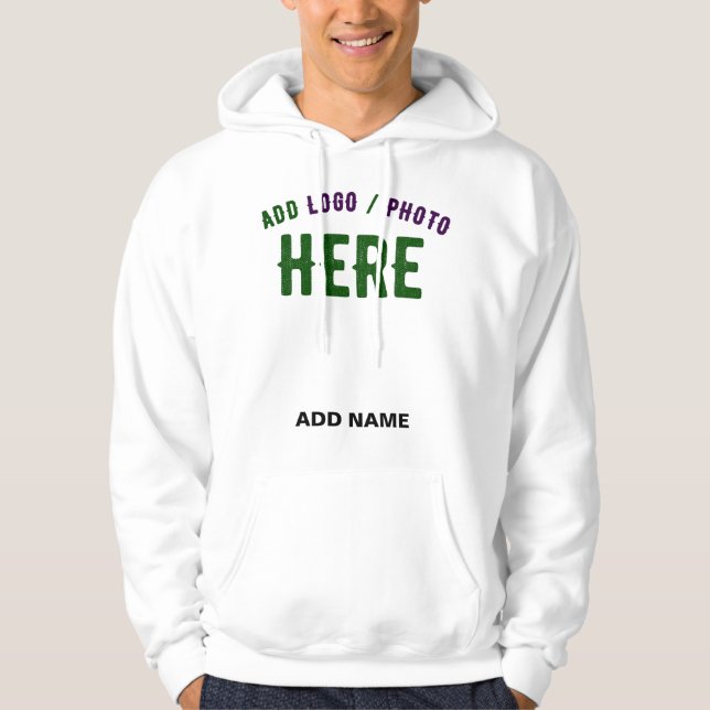 SNYGGT MODERN ANPASSADE WHITE VERIFIED BRANED HOODIE (Framsida)