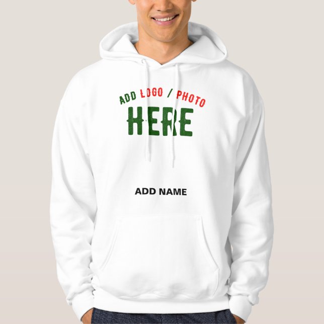 SNYGGT MODERN ANPASSADE WHITE VERIFIED BRANED HOODIE (Framsida)