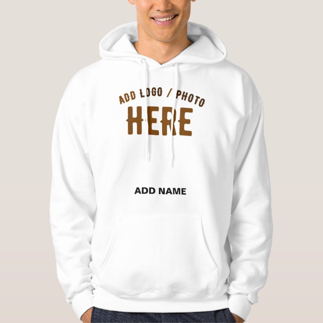 SNYGGT MODERN ANPASSADE WHITE VERIFIED BRANED HOODIE (Framsida)