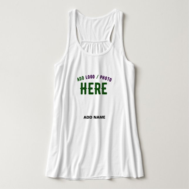 SNYGGT MODERN ANPASSADE WHITE VERIFIED BRANED LINNE MED RACERBACK  (Design framsida)