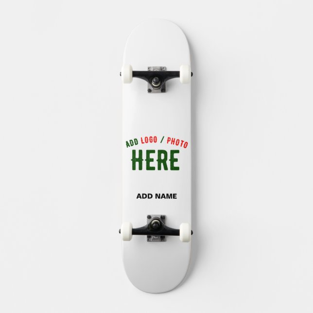 SNYGGT MODERN ANPASSADE WHITE VERIFIED BRANED MINI SKATEBOARD BRÄDA 18,5 CM (Framsida)
