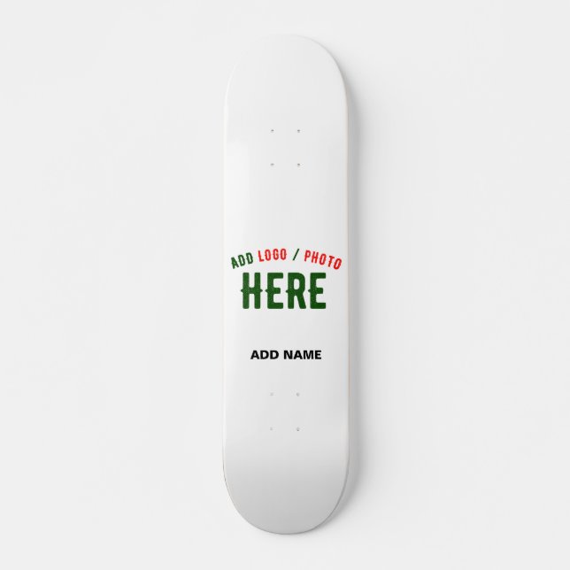 SNYGGT MODERN ANPASSADE WHITE VERIFIED BRANED MINI SKATEBOARD BRÄDA 18,5 CM (Framsida)