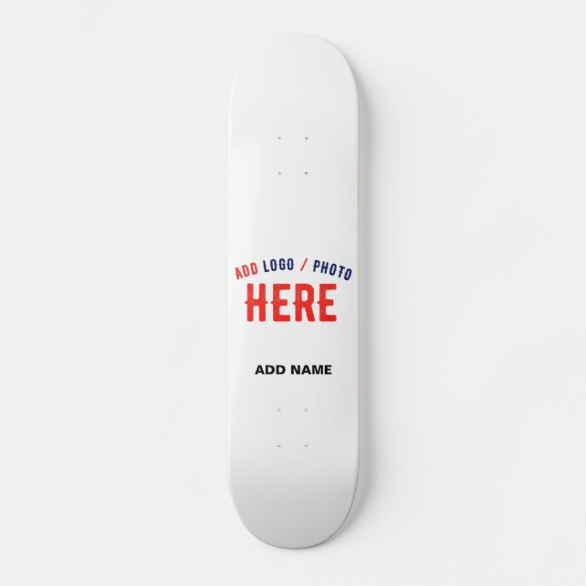 SNYGGT MODERN ANPASSADE WHITE VERIFIED BRANED MINI SKATEBOARD BRÄDA 18,5 CM (Framsida)