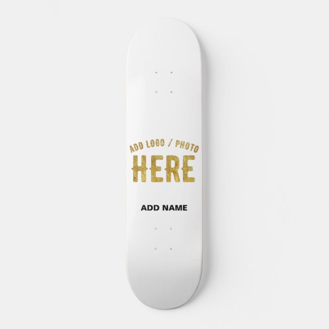 SNYGGT MODERN ANPASSADE WHITE VERIFIED BRANED MINI SKATEBOARD BRÄDA 18,5 CM (Framsida)