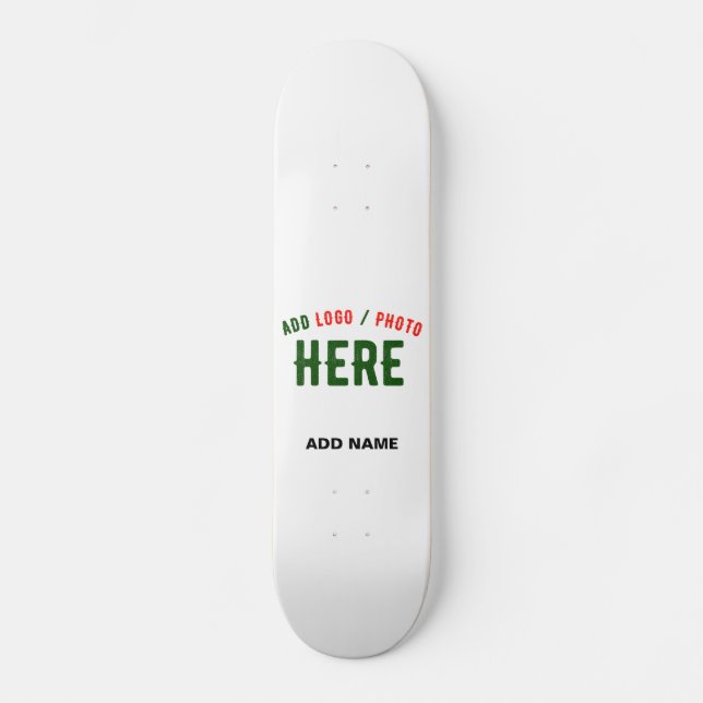 SNYGGT MODERN ANPASSADE WHITE VERIFIED BRANED MINI SKATEBOARD BRÄDA 18,5 CM (Framsida)