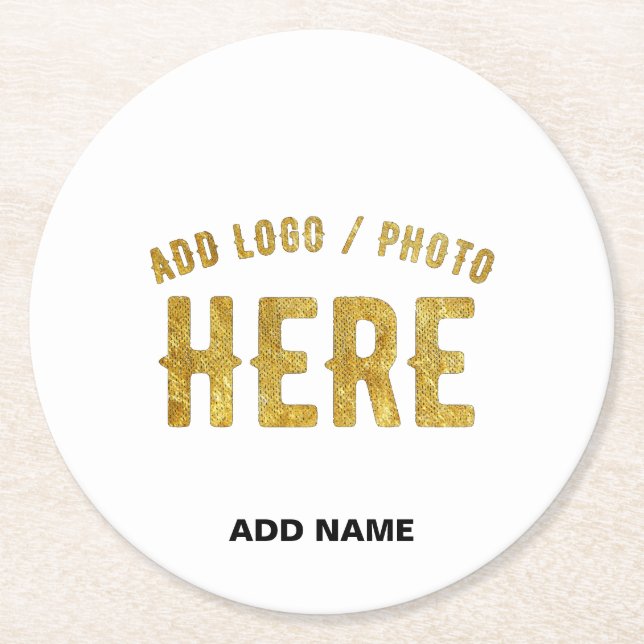 SNYGGT MODERN ANPASSADE WHITE VERIFIED BRANED UNDERLÄGG PAPPER RUND (Framsidan)